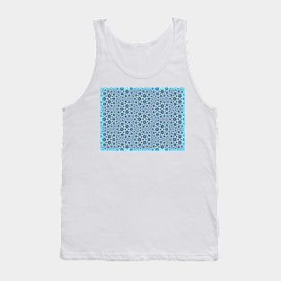 Blue Flower Pattern Tank Top